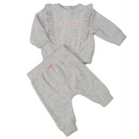 H13512: Baby Girls Velour 2 Piece Outfit (0-9 Months)